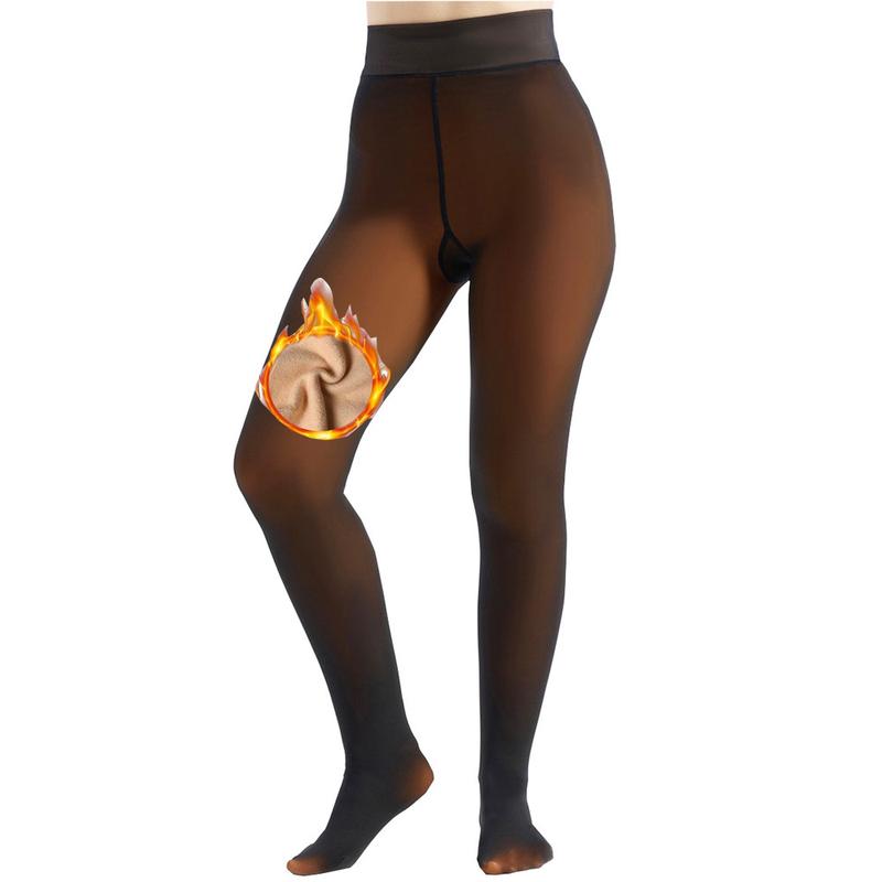 EOJN Women's Fleece Lined Tights Fake Translucent Warm Thermal Pantyhose Sheer Thick Leggings Ladies Under Dress for Winter with Plush Inner Layer,High quality Tights,Soft and Breathable,5 Colours,Normal and Plus size,Stretchy,Everyday,Minimalist,Slim.