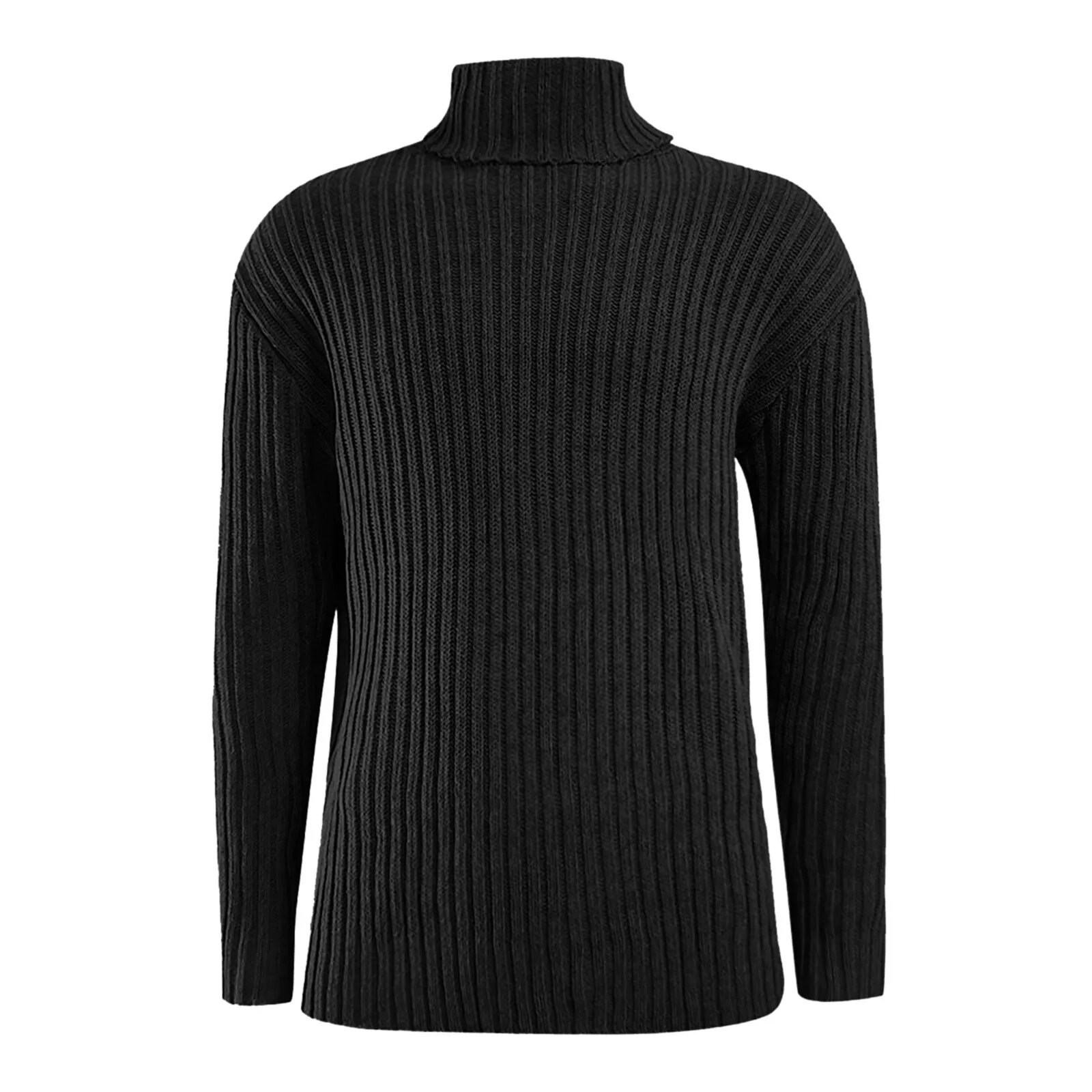 Cricsblue Men Sweater Autumn Winter Turtleneck Pullover Warm Solid Color Slim Fit Jacquard Knitted Sweaters Bottoming Shirt Basic Tops