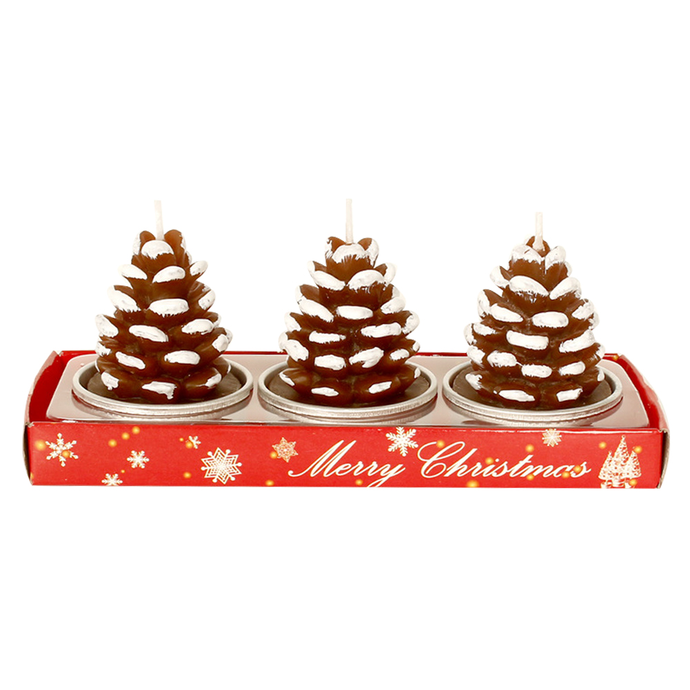 

3pcs Christmas Candle Light (Pine Cones), 501 Original