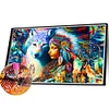 Diamond Painting-DIY Full Round Drill Indian and Wolf