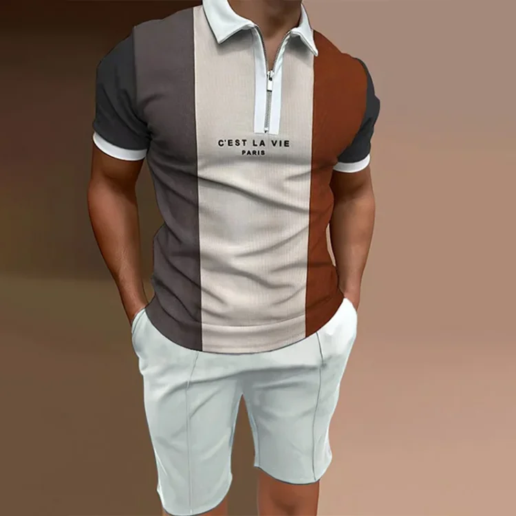 BrosWear Fashion Polo And Shorts Two Piece Set