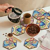 7pcs Cup Coasters Creative DIY Anti Slip Coasters Honeycomb Shape