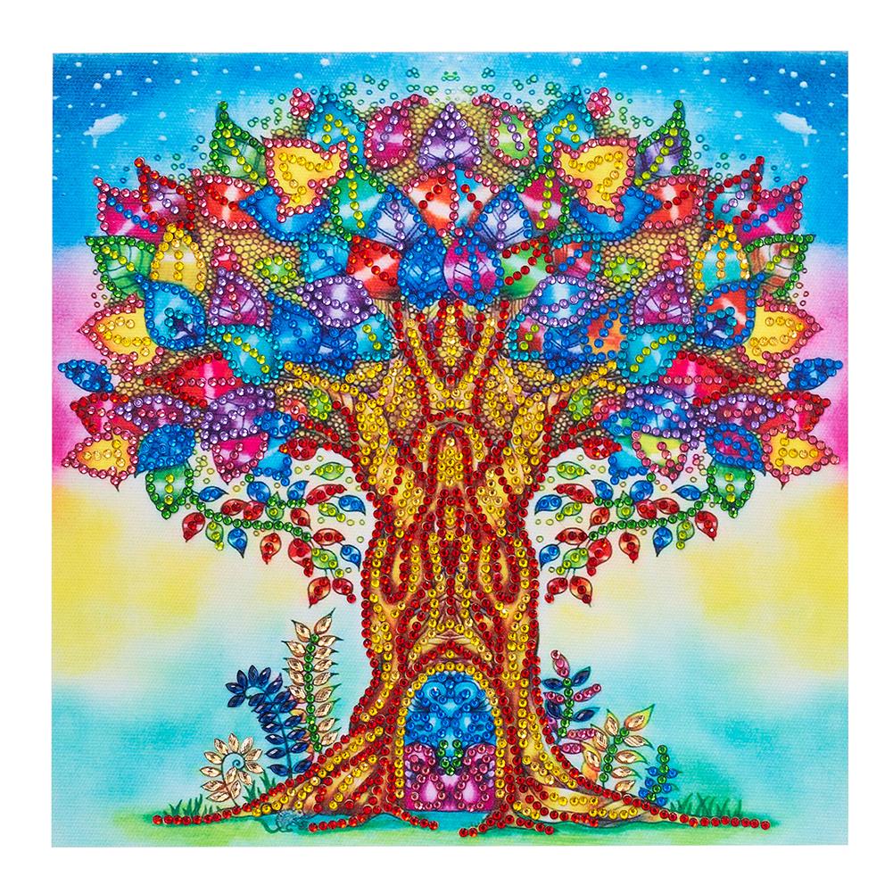 

30*30CM - Special Shaped Diamond Painting - Colorful Tree, 501 Original