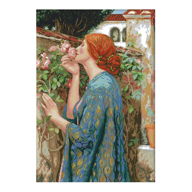 Smell The Flower 14CT Printed Cross Stitch Kits (60*44CM) fgoby