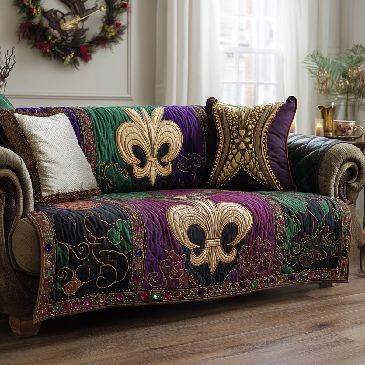 Classic Mardi Quilted Sofa Cover NCU0DV9175 everthome