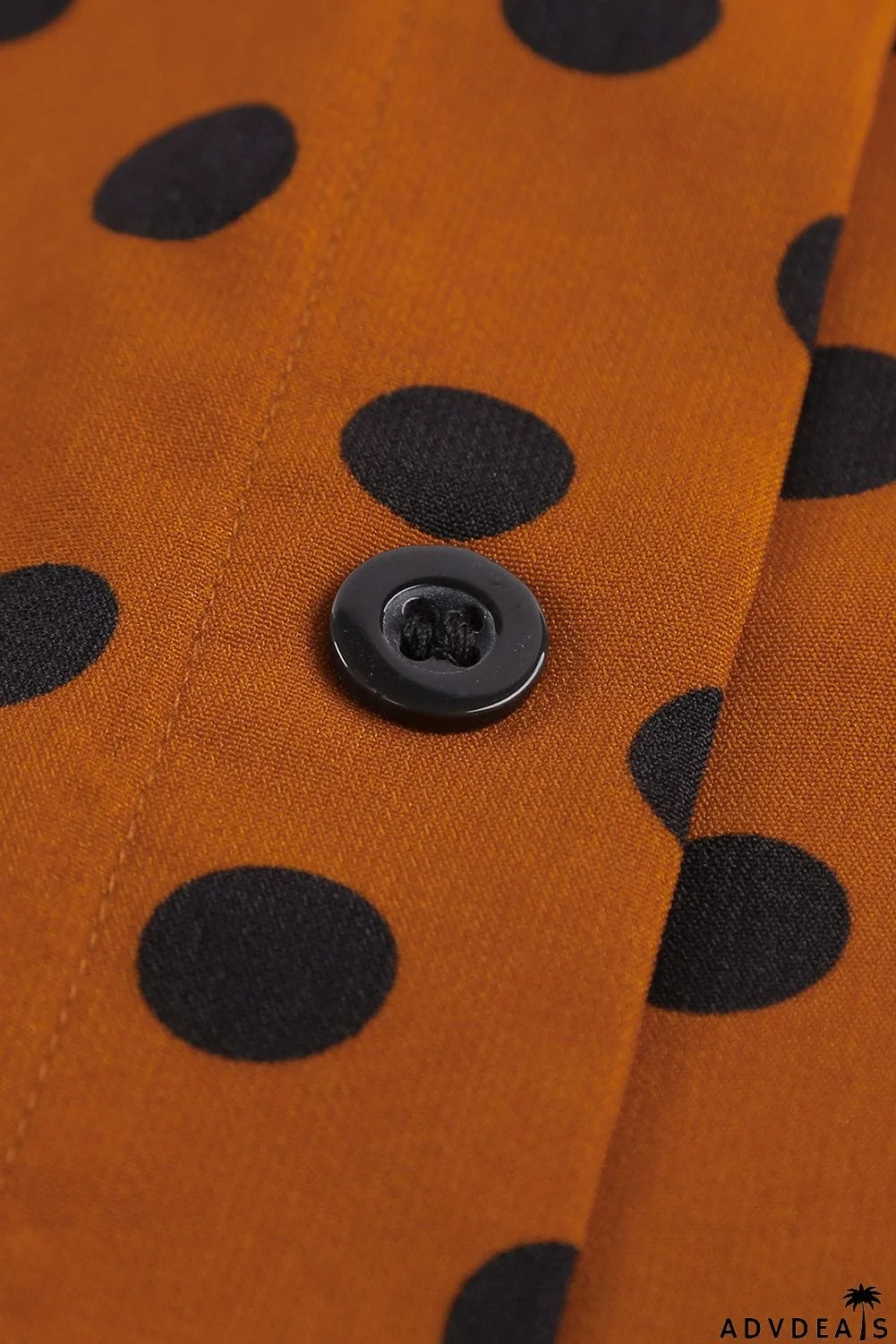 Dotted Print V Neck Drape Front Blouse