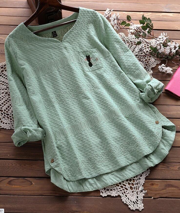 Women's Fashion Long Sleeve O-Neck Loose Casual Tops