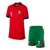 RONALDO #7 Portugal Home Kids Soccer Jerseys Kit EURO 2024