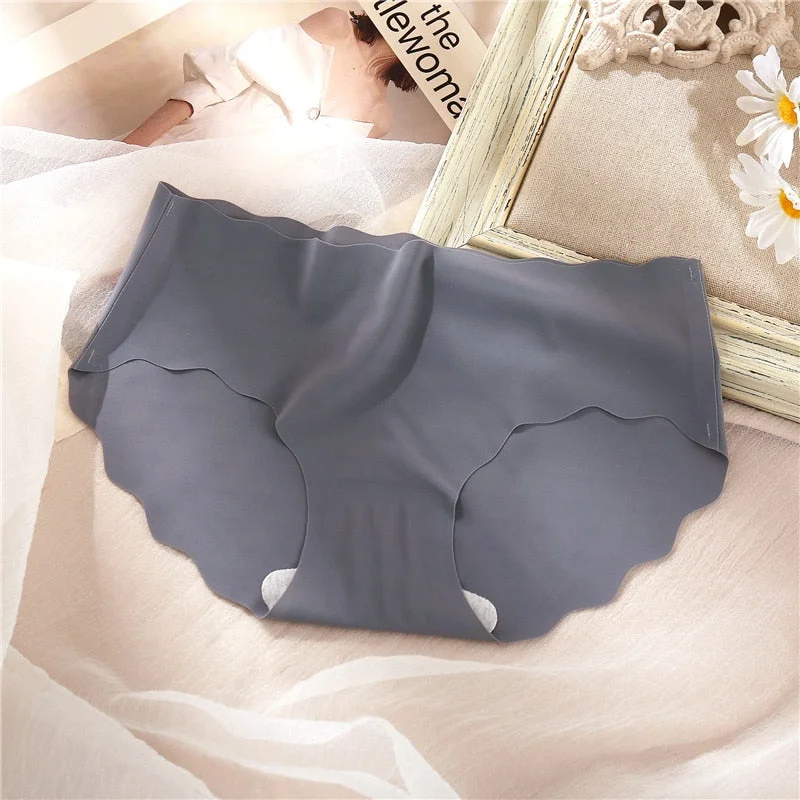 FINETOO Seamless Panties Women M-XL Solid Color Underwear Girls Rippled Underpants Low-rise Briefs Panty Female Lingerie Panties