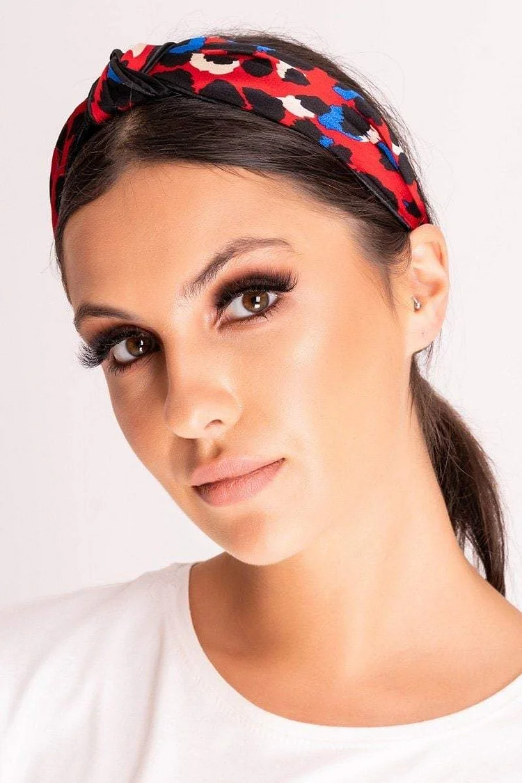Ellie Red Leopard Print Headband Katch Me