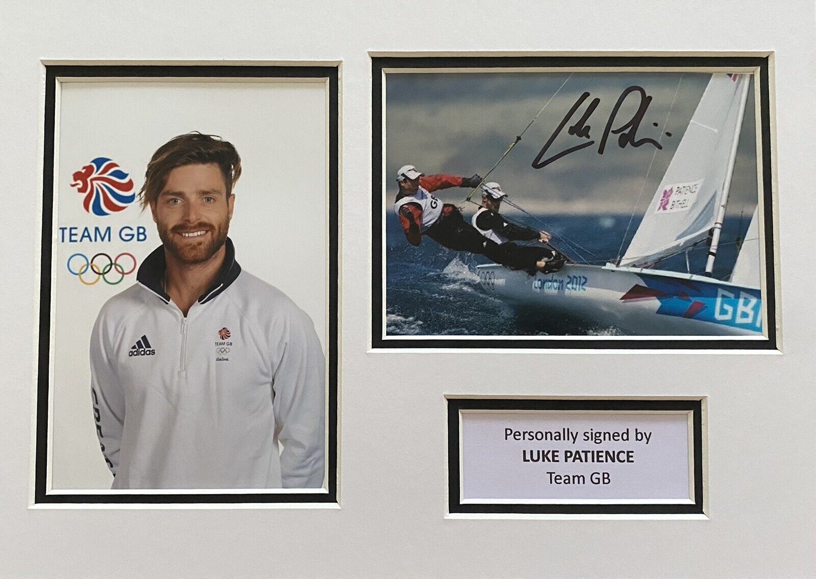 Luke Patience Hand Signed Olympics Photo Poster painting In A4 Mount Display - Team GB - Sailing