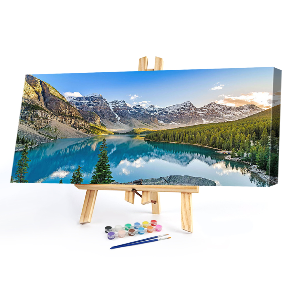 

80*40CM - Paint By Numbers - Mountain Lake (Big Size), 501 Original