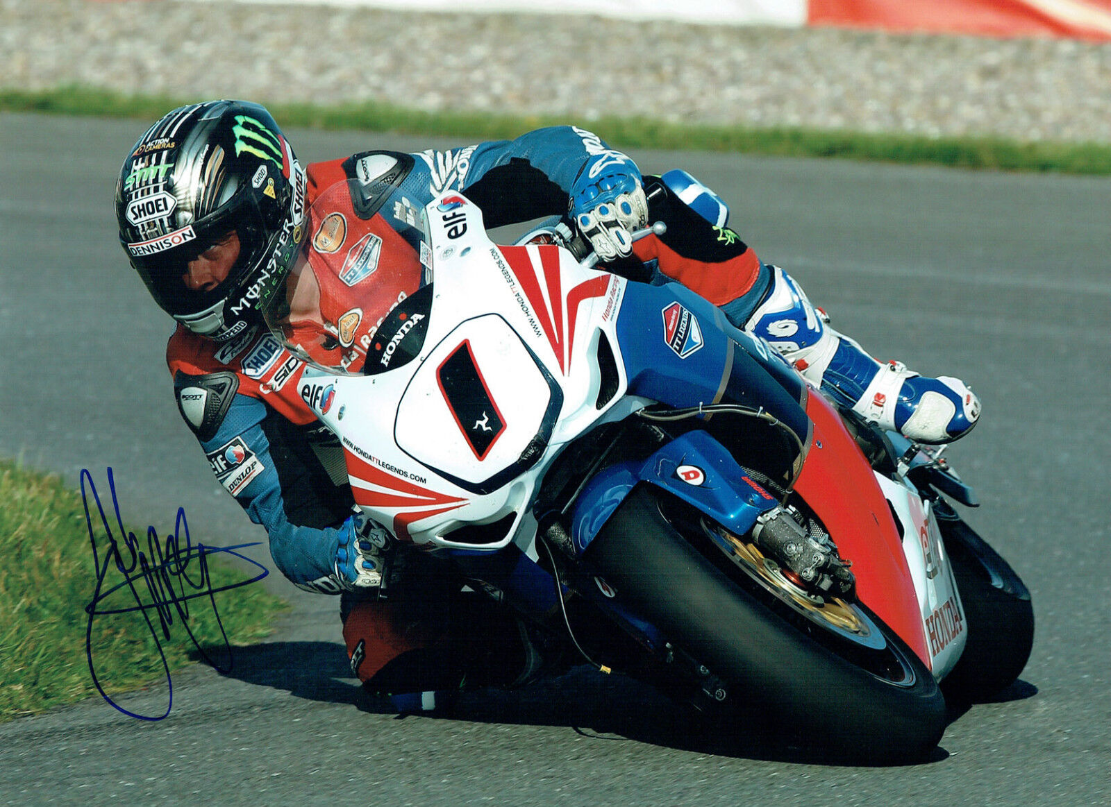 John McGUINNESS SIGNED 16x12 Autograph HONDA Rider Photo Poster painting AFTAL Isle of Man TT