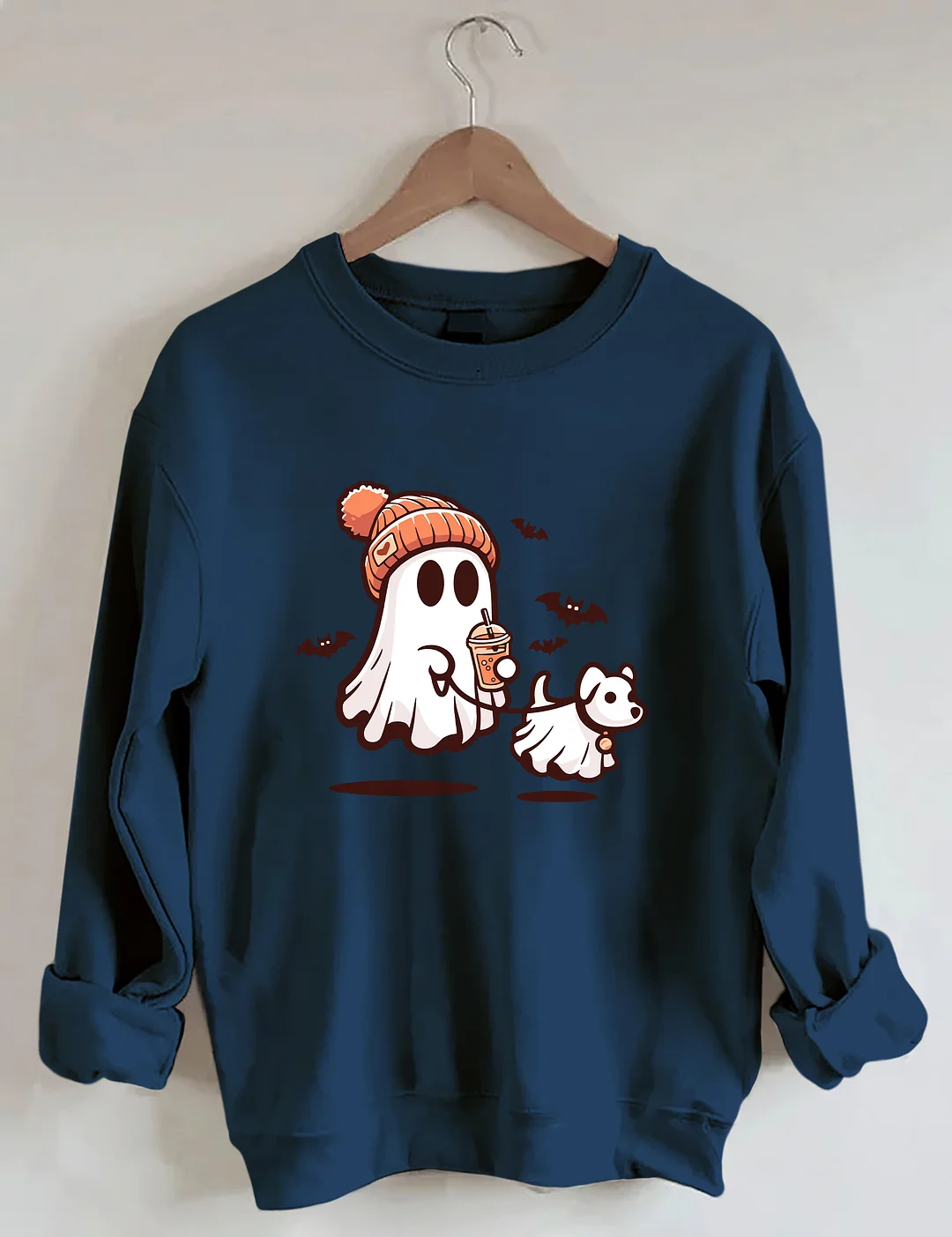 Ghost With Walking Dog Sweatshirt