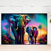 Diamond Painting -DIY Full Round Drill Stained Glass Two Elephants(60*40CM)