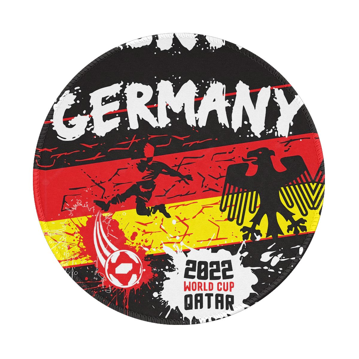 Germany 2022 Qatar World Cup Gaming Round Mousepad for Computer Laptop