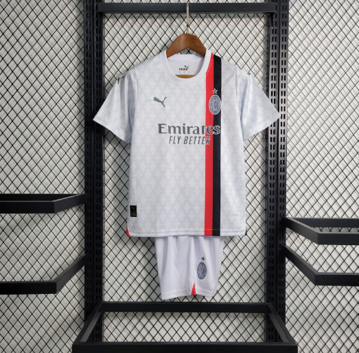 2023/2024 AC Milan White Kids Kit Ffootball Shirt Thai Quality