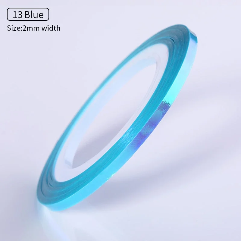 1mm 2mm 6mm Matte Glitter Nail Striping Tape Line Rainbow Multi Color Styling Tool Sticker Decal  DIY Decoration-Nail Inspo