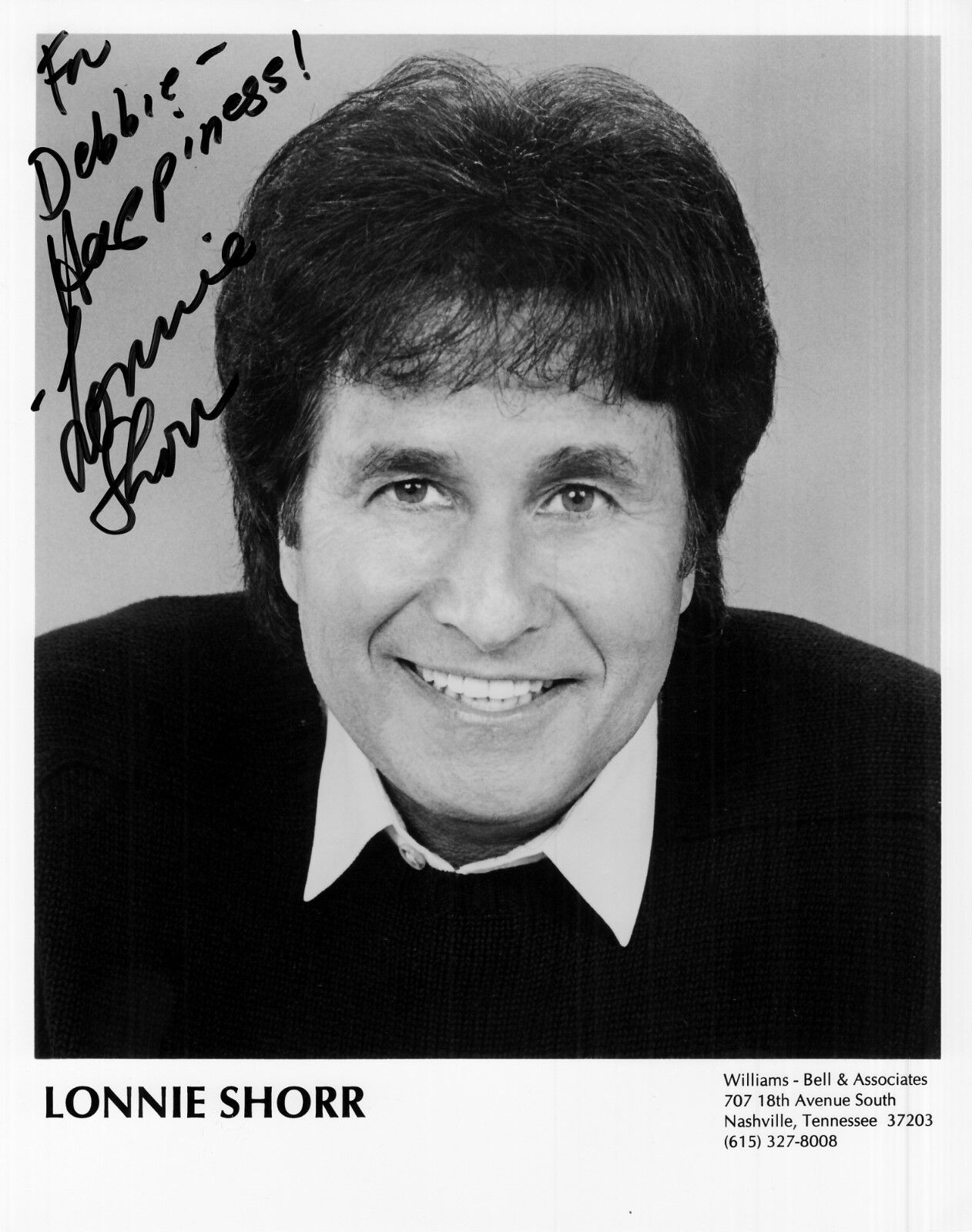 LONNIE SHORR hand-signed FANTASTIC YOUNG 8x10 PORTRAIT closeup w/ UACC RD COA