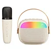 Mini Karaoke Machine Portable BT 5.3 Speaker with 2 Wireless Microphone(Blue)