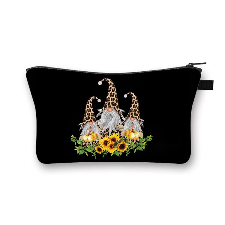 Women Polyester Sunflower Print Makeup Bag Small Zipper Bag (07400)