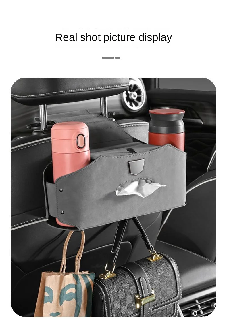 Car seat back suede hanging storage box