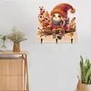 Wooden Halloween Gnome 3 Hooks Diamond Painting Hook Rail DIY Crafts Decor