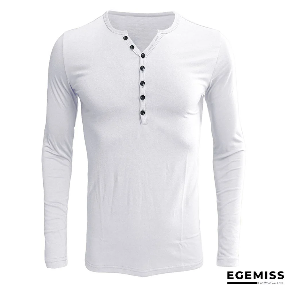 Men's T-shirt Long Sleeve Men's Bottoming Shirt Clothes Men's Henry Shirt | EGEMISS