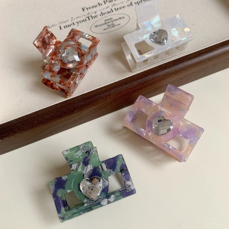 Elegant Minimalist Women’s Heart Shape Acetic Acid Sheets Hair Claws