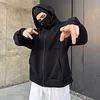 Street Casual Zip-up Mask Ninja Ninja Hoodie by Inlyline