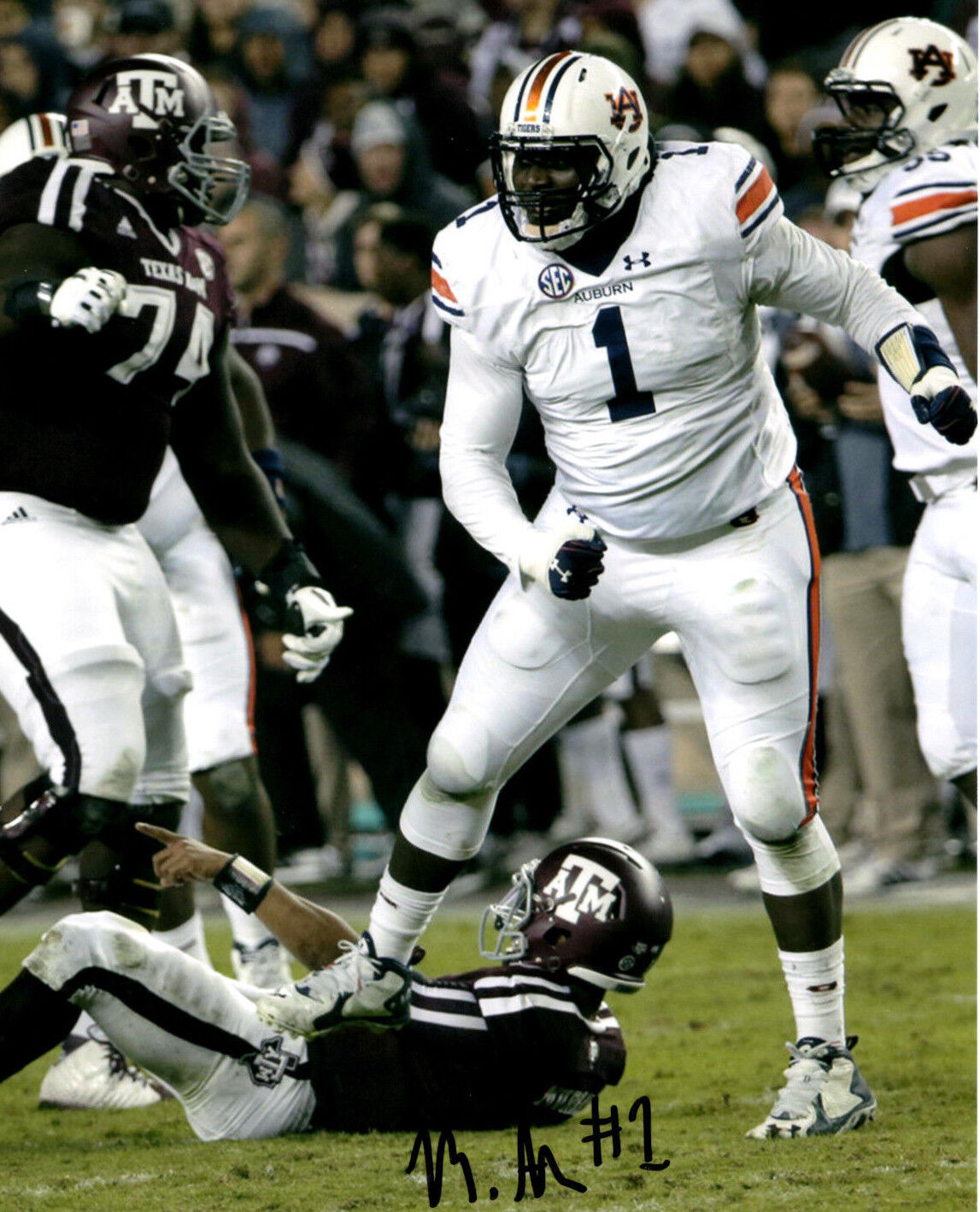 Montravius Adams Auburn Tigers hand signed autographed 8x10 football Photo Poster painting COA c