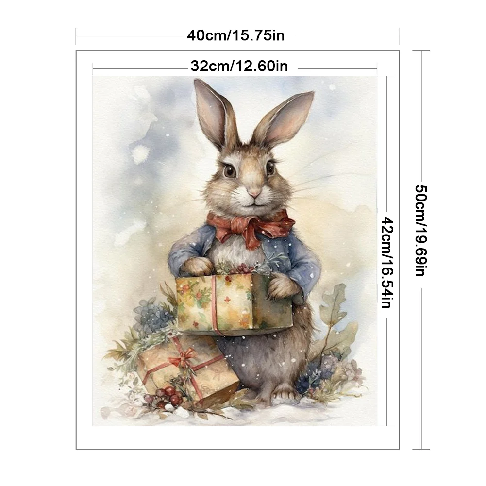 14CT Full Stamped Cross Stitch - Rabbit(Canvas|40*50CM)