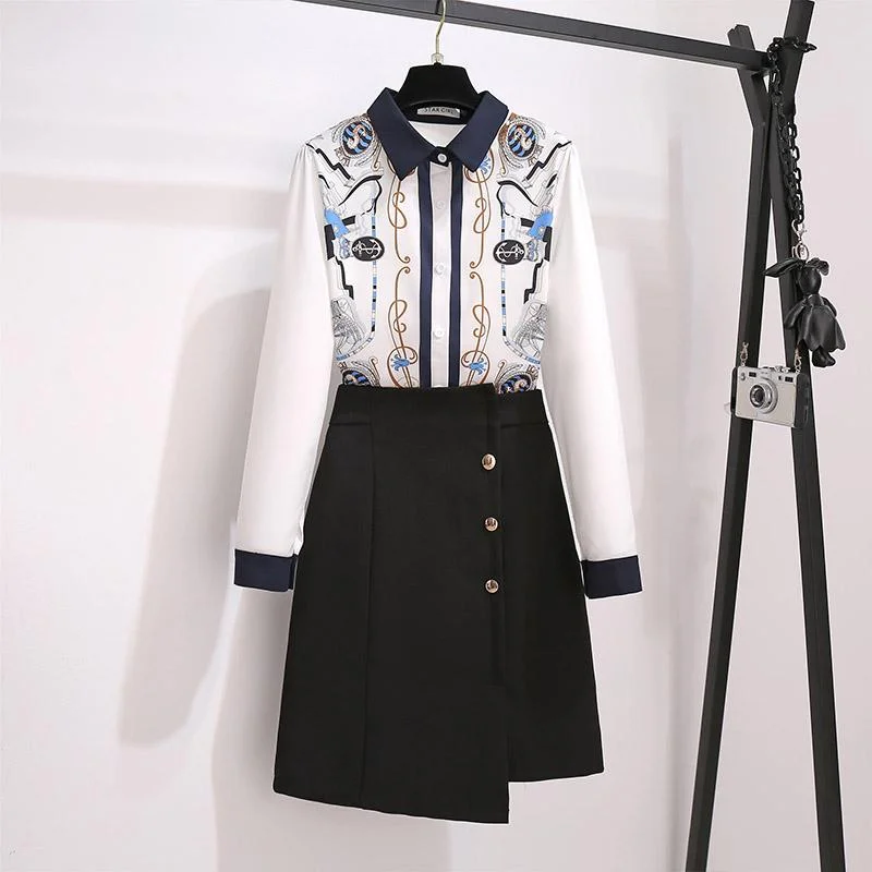 French White Blouse+Chic Skirt P12065