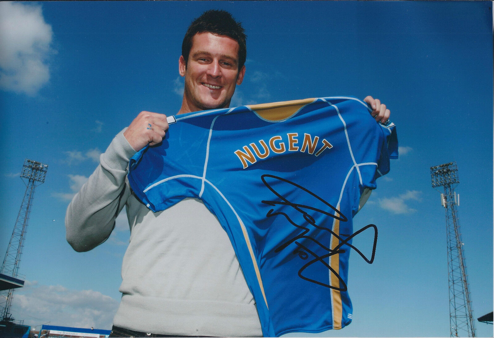 David NUGENT Signed Autograph 12x8 Photo Poster painting AFTAL COA Leicester City Championship