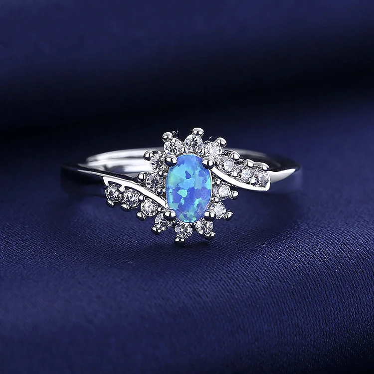 Olivenorma "Surrounding" Blue Opal Adjustable Ring