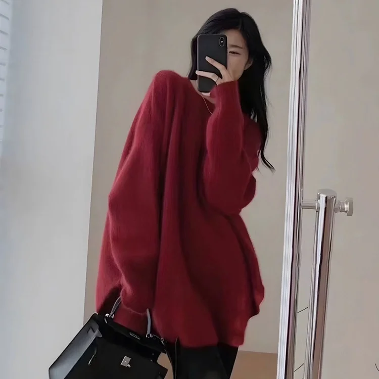 Athvotar Athvotar And Winter Women's New Top Temperament Long-Sleeved Knitted Shirt 2025 Autumn Women's New Fashion Sweater Bottom Shirt