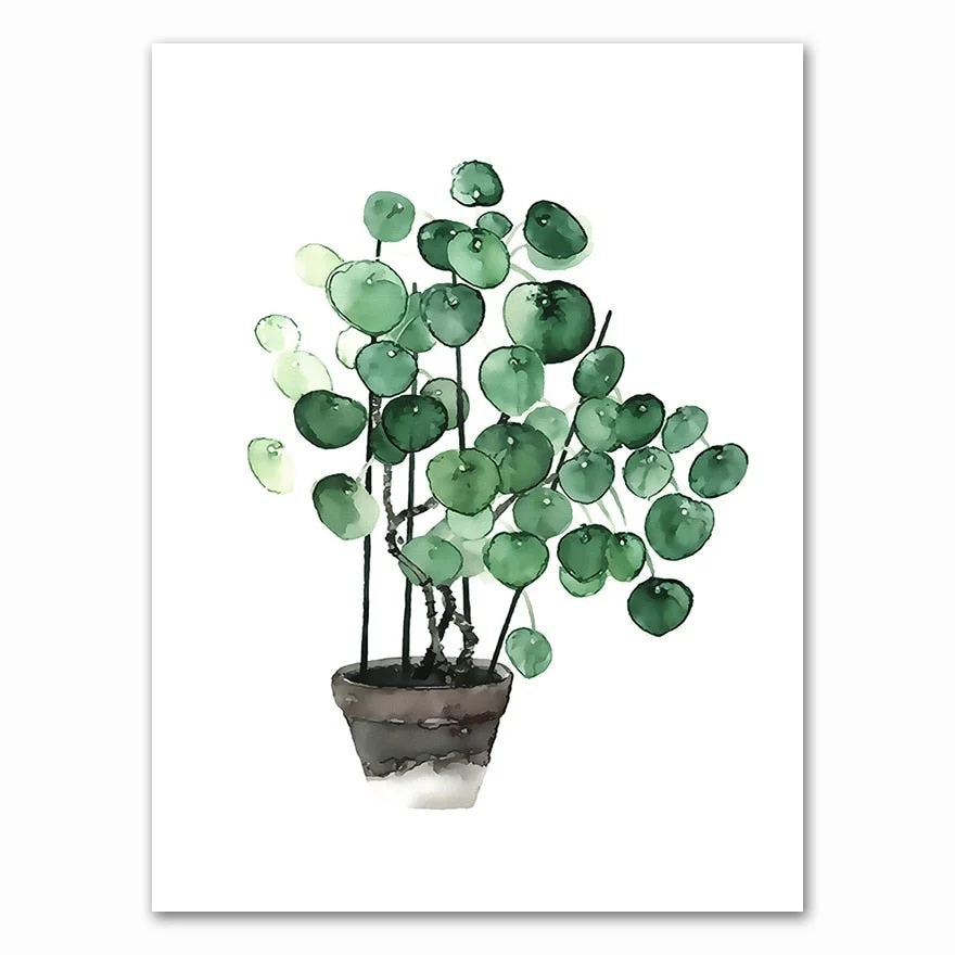 Scandinavian Style Tropical Plants Poster Green Leaves Decorative Picture Modern Wall Art Paintings for Living Room Home Decor
