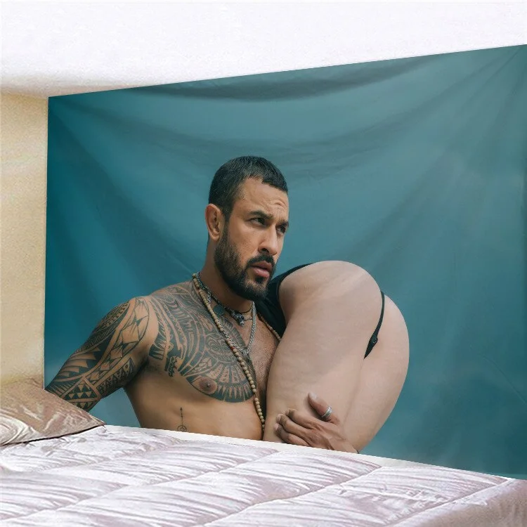 Retro Background Wall Tapestry Sexy Women Line Draw Couple Love Blanket Hippie Carpet Hanging Wall Cloth Tapestries