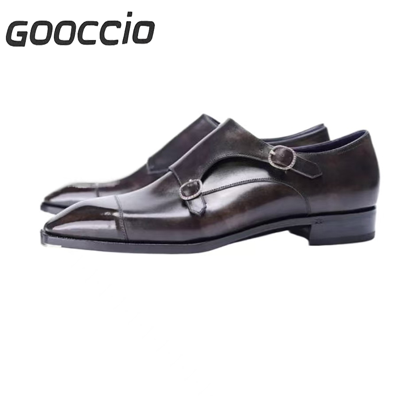 BT187 Museum Calf-Skin Double Monk Shoes For Men  GOOCCIO  