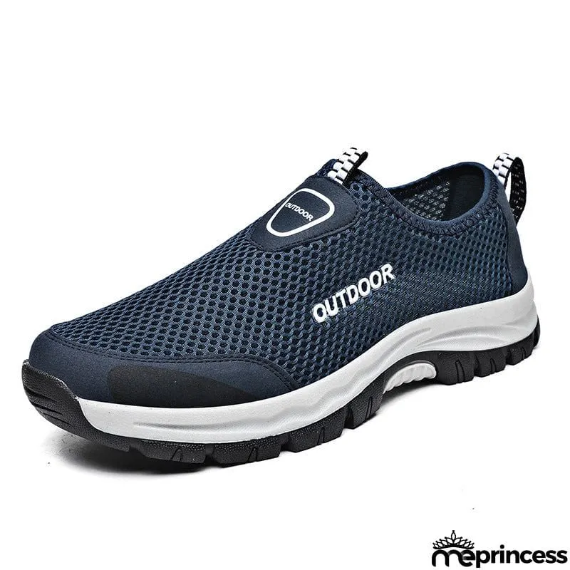 Men's Lightweight Large Size Anti Slip Climbing Hiking Mesh Sneaker