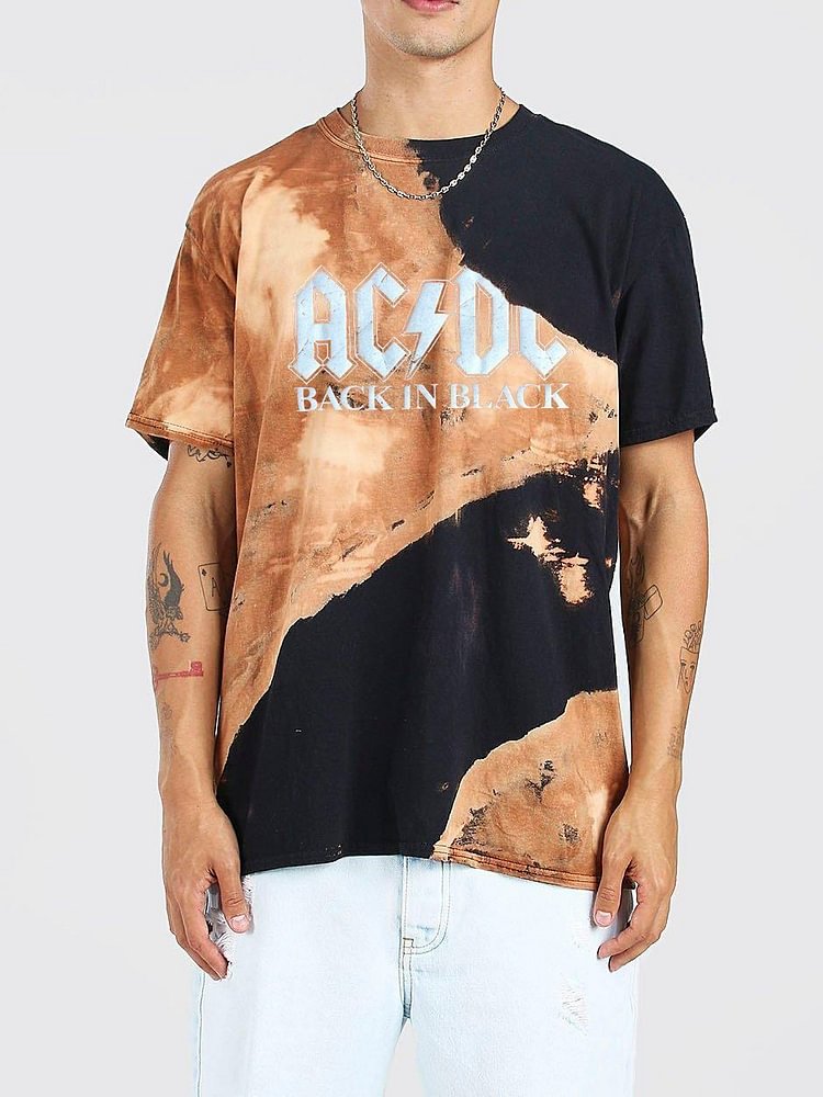 ACDC T Shirt Mens Vintage round neck printed short-sleeved t-shirts