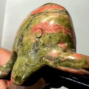 pornhint Pornhint Unakite Bottle Nose Dolphin Spirit Animal Totem Fetish Stone Figurine 7102