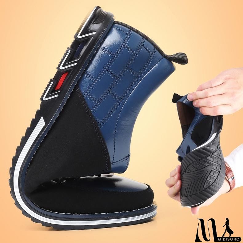 MidiSono - Men's Lace Up Microfiber Leather Shoes