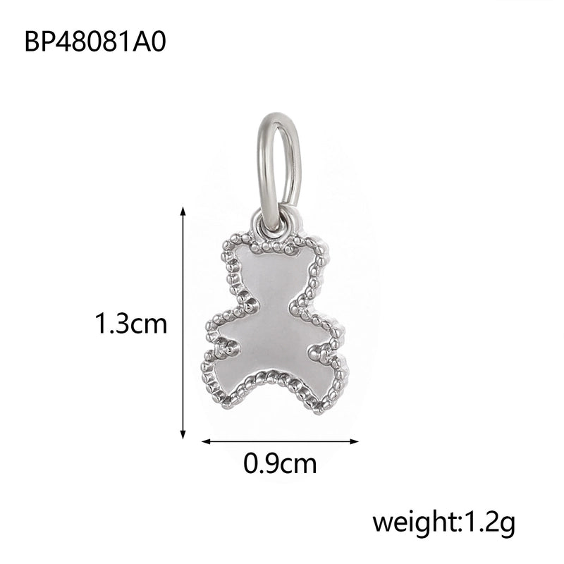 1 Piece 9*13mm 9 * 15mm 304 Stainless Steel Acrylic Shell Bear Pendant Jewelry Accessories