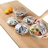 Reusable Aluminum Foil Food Covers Elastic Bowl Covers Fits Various Dish Shapes Food Warmers for Home Dining Parties Outdoor Picnics