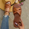 Gioiacombo&trade; Nuovi sandali piatti in pelle stile romano da donna