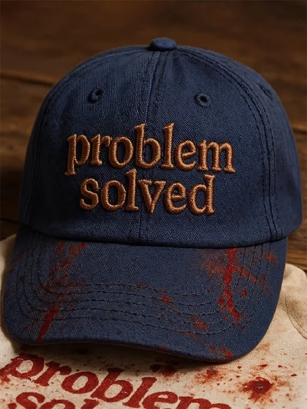 Men's Vintage Halloween Problem Solver Print Washed Baseball Cap  313b
