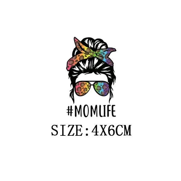 Mom&Baby Thermal Sticker On T-shirt DIY Washable Patch On Clothes Fashion Design Iron On Transfer For Hoodies Bag Decor Applique