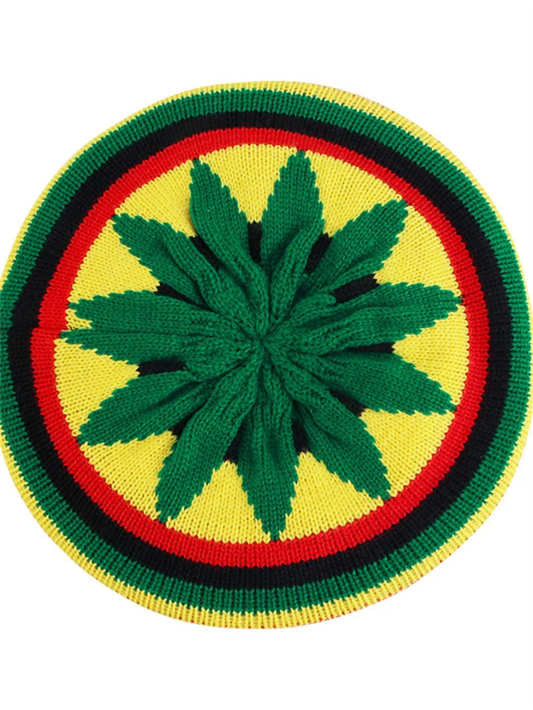 Black Pride Color Stripe Reggae Knit Beret