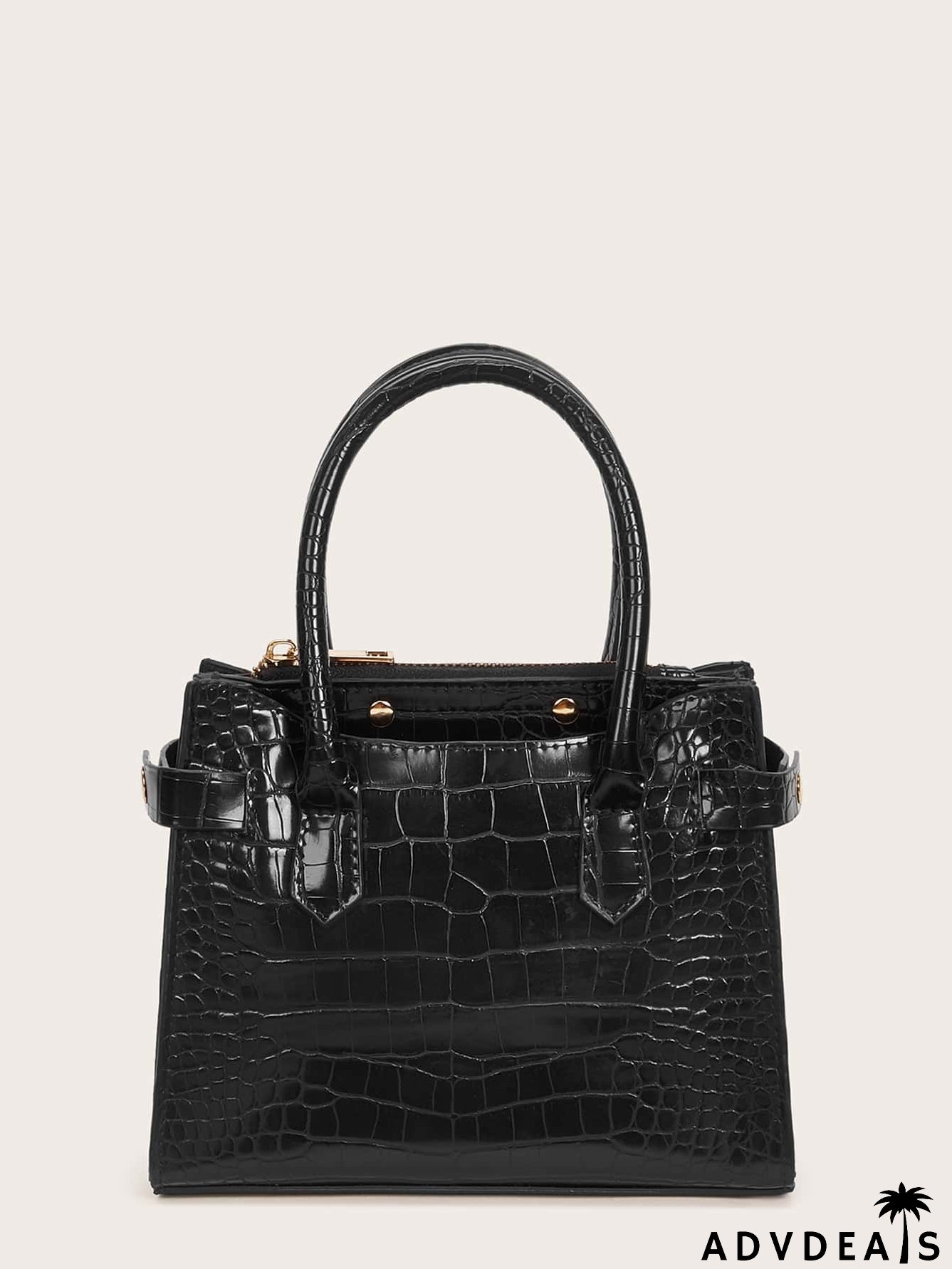 Croc Embossed Satchel Bag